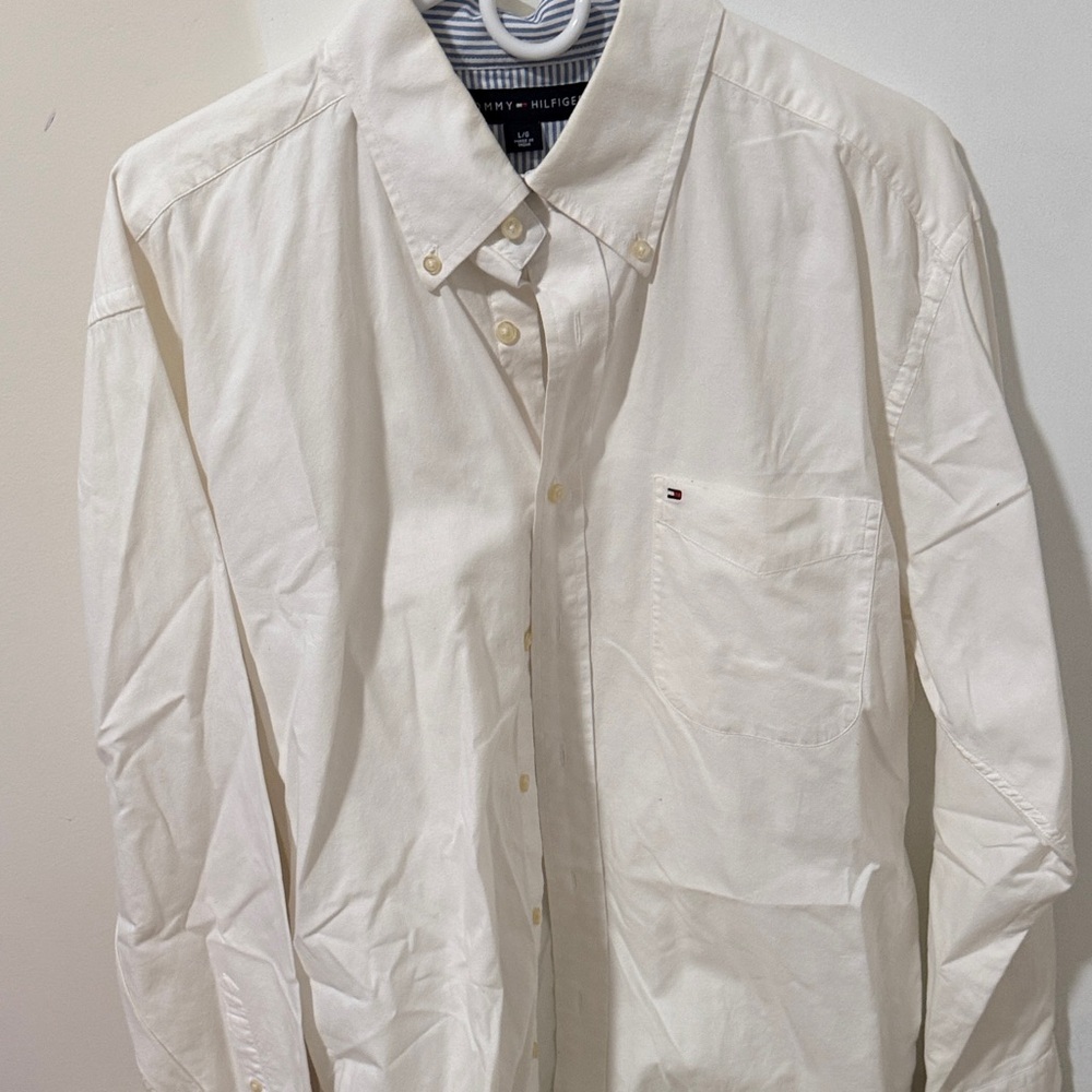 Tommy Hilfiger Men's Cream Button Down Shirt